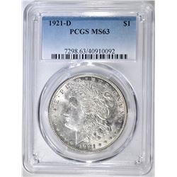 1921-D MORGAN DOLLAR PCGS MS-63