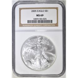 2005 AMERICAN SILVER EAGLE NGC MS-69