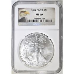 2014 AMERICAN SILVER EAGLE NGC MS-69