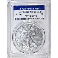 2018-W BURNISHED SILVER EAGLE PCGS SP-70