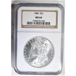 1886 MORGAN DOLLAR NGC MS-64