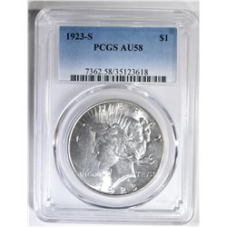 1923-S PEACE DOLLAR PCGS AU-58