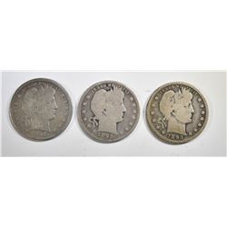 1892-O,S & 93-O BARBER QUARTERS G-VG