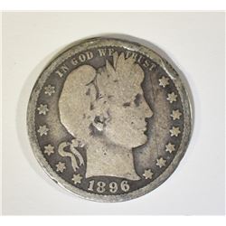 1896-O BARBER QUARTER GOOD