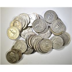 $10.00 FACE VALUE 90% SILVER U.S. QUARTERS