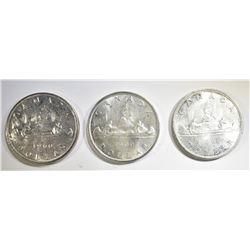2-1960 & 1-61 CANADIAN SILVER DOLLARS