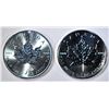Image 1 : 2006 & 15 1oz SILVER CANADIAN MAPLE LEAF COINS