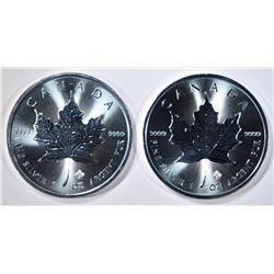 2-2021 1oz SILVER CANADIAN MAPLE LEAF COINS