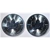 Image 1 : 2-2021 1oz SILVER CANADIAN MAPLE LEAF COINS