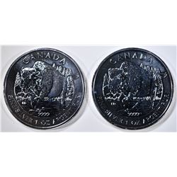 2-2013 1oz SILVER CANADIAN BISON COINS