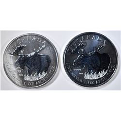 2-2012 1oz SILVER CANADIAN MOOSE COINS