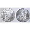 Image 1 : 2-2002 BU  AMERICAN SILVER EAGLES