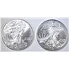 Image 1 : 2-2008 & 09 BU  AMERICAN SILVER EAGLES
