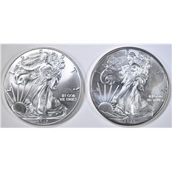 2013 & 17 BU  AMERICAN SILVER EAGLES