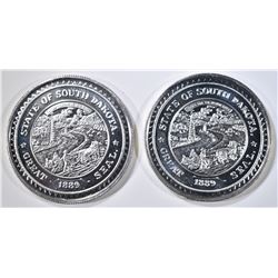 2-ONE OUNCE .999 SILVER ROUNDS