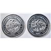 Image 1 : 2-ONE OUNCE .999 SILVER ROUNDS