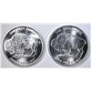 Image 2 : 2-INDIAN/BUFFLO ONE OUNCE .999 SILVER ROUNDS