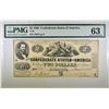 Image 1 : 1862 $2 CONFEDERATE NOTE PMG 63 T-42