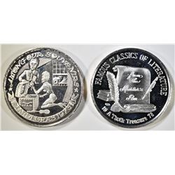 LOT OF 2 SILVER MARDI GRAS MEDALS