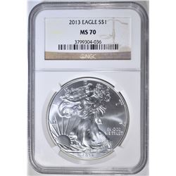 2013 AMERICAN SILVER EAGLE NGC MS-70