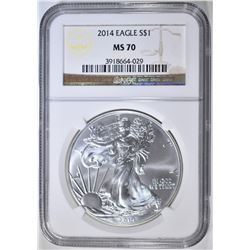 2014 AMERICAN SILVER EAGLE NGC MS-70