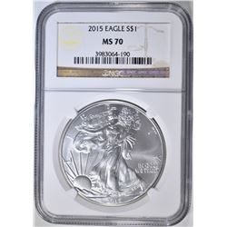 2015 AMERICAN SILVER EAGLE NGC MS-70