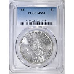 1887 MORGAN DOLLAR PCGS MS-64