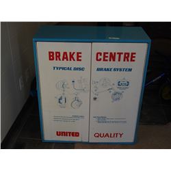UNITED QUALITY BRAKE CENRE AUTO DISPLAY CABINET (31X35 IN TALL X 13.5 IN DEEP)(WITH KEY)