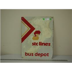 STC BUS DEPOT METAL? ALUMINIUM? SIGN (17 3/4 X 23 1/2 LONG (DOUBLE SIDED)