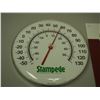 Image 2 : STAMPEDE THERMOMETER PLUS STAMPEDE PLEXIGLASS SIGN (11 X 15 IN LONG)