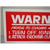 Image 2 : WARNING SIGN (EITHER STIFF PAPER? OR PLASTIC? THIN) (14 1/2 X 34 /14 LONG)