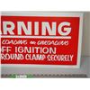 Image 3 : WARNING SIGN (EITHER STIFF PAPER? OR PLASTIC? THIN) (14 1/2 X 34 /14 LONG)