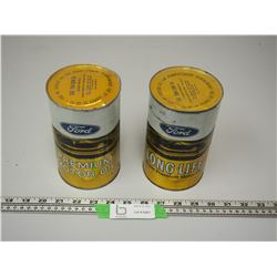 2X THE MONEY/ FORD LONG LIFE SUPER PREMIUM MOTOR OIL SAE 10W-20W-30 (2 FULL CANS)