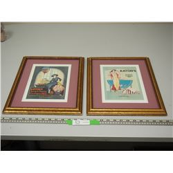 (2) EATONS PICTURES IN FRAMES (2X THE MONEY) (12 1/2 X 15 1/2 IN LONG)