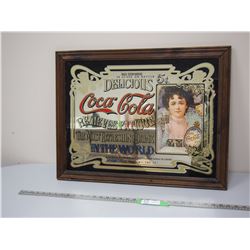 COCA COLA MIRRORED PICTURE IN FRAME (21 X 27)