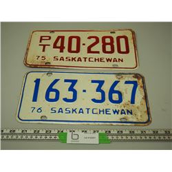 1975 1976 SASK LICENSE PLATES