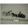 Image 1 : 2 HORSE FIGURINES & TOY TRUCK FIGURINES
