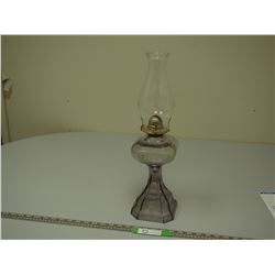 OIL LAMP WITH CHIMNEY (LAMP TURINING PURPLE)
