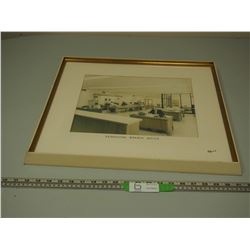 SASKATOON OFFICE BRANCH PICTURE IN FRAME BY HILLYARD, (20X17 1/2 IN WIDE)