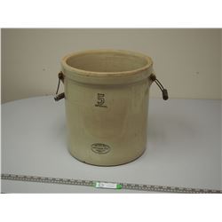 5 GAL IMPERIAL MEDALTA CROCK WITH HANDLES ( GOOD CONDITION)
