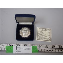 WAYNE GRETZKY COMMEMORATIVES COIN .999 SILVER IN CASE