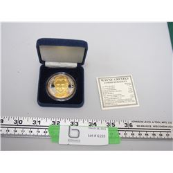 WAYNE GRETZKY COMMERATIVES COIN .999 FINE SILVER IN CASE
