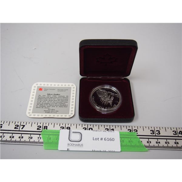 1992 CANADIAN SILVER DOLLAR IN CASE