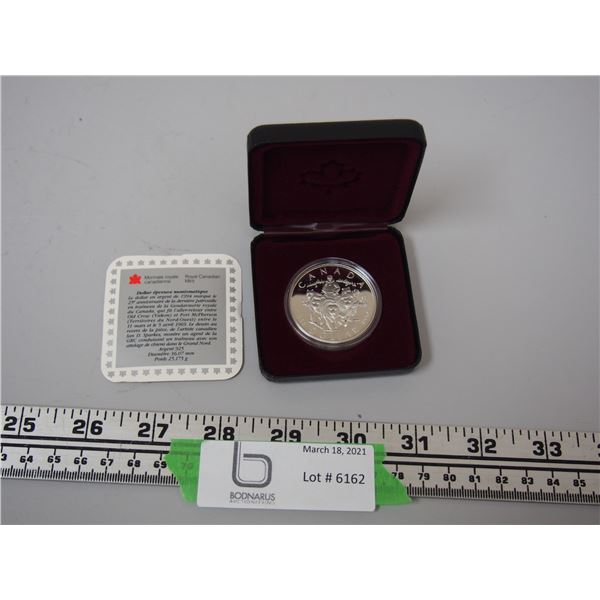 1994 CANDIAN SIVLER DOLLAR MARKING THE 25TH ANNIVERSARY OF THE LASTDOG TEAM PATROL OF RCMP