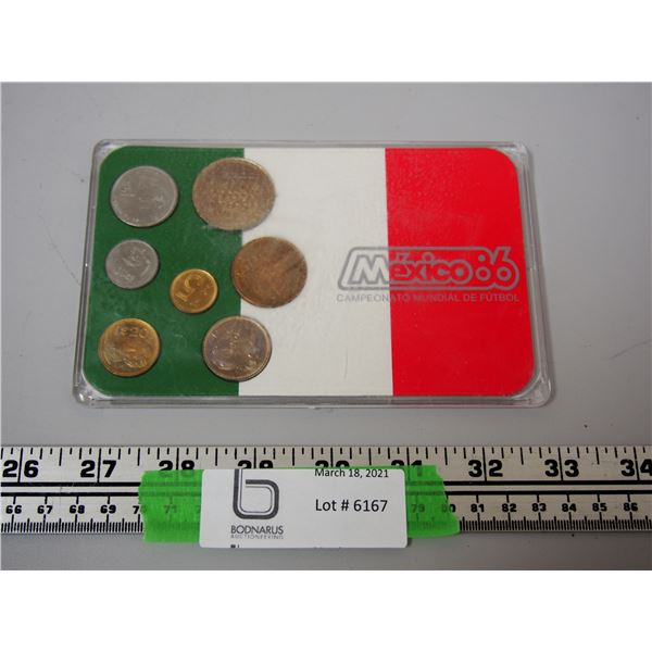 1985-1986 MEXICO COINS IN PLASTIC CASE