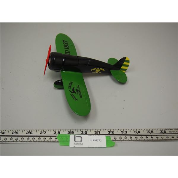 LIBERTY CLASSIC JOHN DEERE TRAVEL AIR AIRPLANE METAL TOY LIMITED EDITION (7 1/2 LONG X10 3/4 IN WIDE
