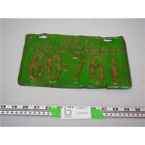 1929 SASK LICENSE PLATES