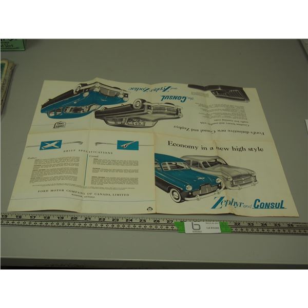 VINTAGE 1960'S FORD ZEPHER/CONSUL CAR BROCHURE