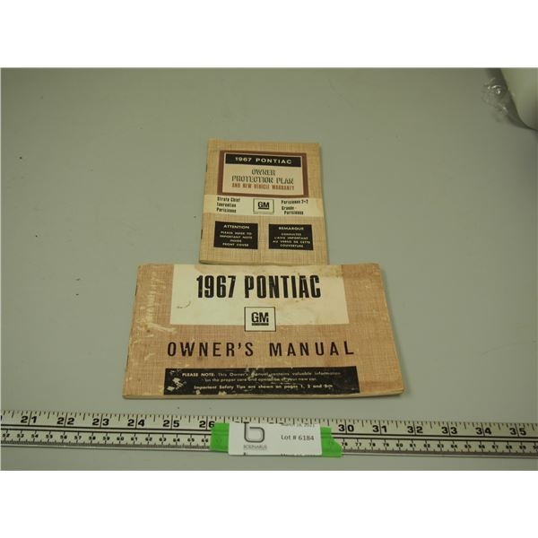 1967 PONTIAC OWNERS MANUAL AND WARRANTY BOOK