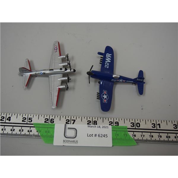 (2) TOY METAL PLANES MADE IN CHINA (2X THE MONEY)